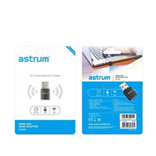 Astrum Nano Wi-fi Network Adapter 300mbps for PC/Laptop - NA300